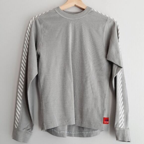 HELLY HANSEN | Long Sleeve Base Layer Crewneck Gray Top Sz L Flawed - Picture 2 of 12